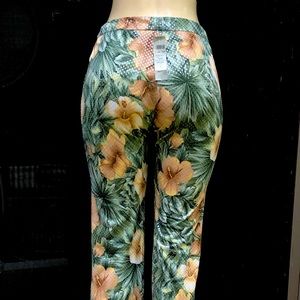 Brand NEW Caché floral stretch sequin pant size Small
